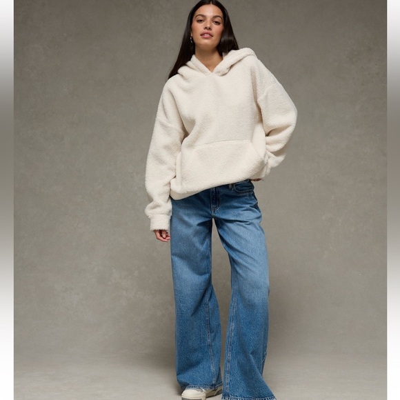 [American Eagle] NWT Sherpa Fleece Hoodie - Picture 6 of 9